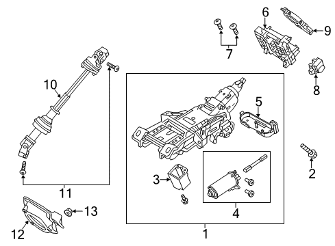 2017 Ford Taurus Steering Column & Wheel, Steering Gear & Linkage Lower Plate Diagram for BG1Z-3C611-A