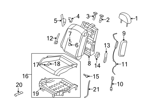 2006 Infiniti G35 Front Seat Components ESCUTCHEON Diagram for 87332-AC81A