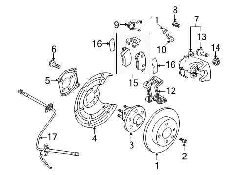 2008 Saturn Astra Rear Brakes Bolt, Rear Brake Caliper Diagram for 93179162