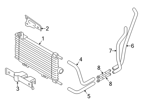2021 Nissan NV200 Trans Oil Cooler Tube Assembly-Auto Transmission Diagram for 21621-3LM0A