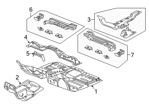 2009 Chrysler Aspen Floor Pan-Front Floor Diagram for 55364700AA