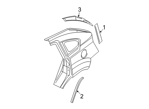 2011 Dodge Caliber Exterior Trim - Quarter Panel APPLIQUE-D Pillar Diagram for YQ83RXFAF