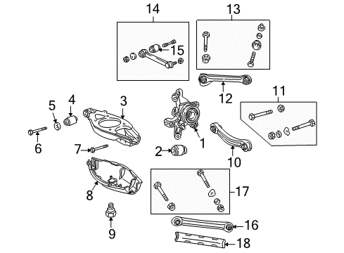 2004 Chrysler Crossfire Rear Suspension Components, Lower Control Arm, Stabilizer Bar Cover-Control Arm Ball Diagram for 5101355AA