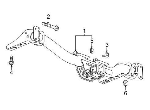 2020 Chevrolet Silverado 1500 Trailer Hitch Components Trailer Hitch Bolt Diagram for 11601890