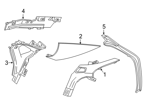 2016 Cadillac CT6 Interior Trim - Quarter Panels Mount Bracket Diagram for 84038701