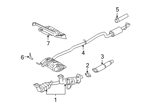 2004 Mercury Monterey Exhaust Components Converter & Pipe Diagram for 3F2Z-5F250-EB
