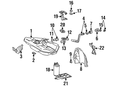 1998 Toyota Tercel Filters Fuel Filter Assembly (For Fuel Tank) Diagram for 23300-20050