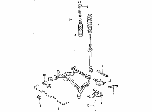 1993 Nissan 300ZX Rear Suspension Components, Lower Control Arm, Upper Control Arm, Ride Control, Stabilizer Bar Control Assembly-Chassis Diagram for 25962-33P00