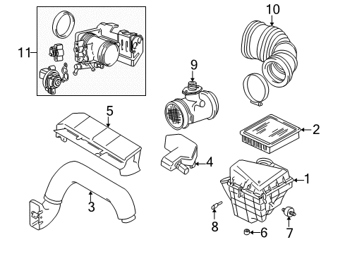 1997 BMW Z3 Powertrain Control Suction Tube Diagram for 13711743351