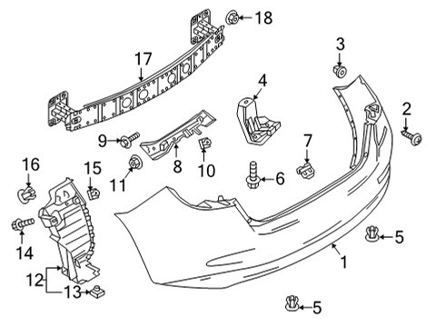 2020 Toyota Yaris Bumper & Components - Rear Splash Shield Diagram for 52591-WB002