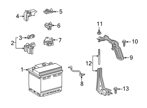 2021 Toyota Venza Battery Sensor Assembly, Battery Diagram for 28850-K0010