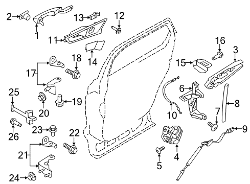 2015 Ford Edge Rear Door Lower Hinge Diagram for FT4Z-5826810-B