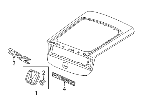2011 Honda CR-Z Exterior Trim - Lift Gate Emblem, Rear (Hybrid) Diagram for 75723-SZT-G01