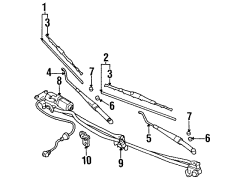 2000 Chrysler Sebring Wiper & Washer Components Blade Wiper Diagram for MR311074