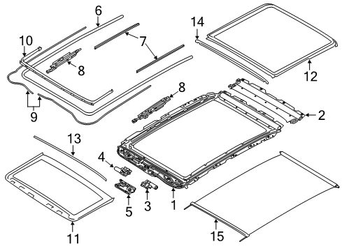 2020 BMW X3 Sunroof HEADLINER CONTROL MODULE Diagram for 61315A0F612