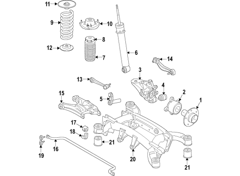 2019 BMW X6 Rear Suspension Components, Lower Control Arm, Upper Control Arm, Ride Control, Stabilizer Bar Rear Right Shock Absorber Diagram for 37106875088