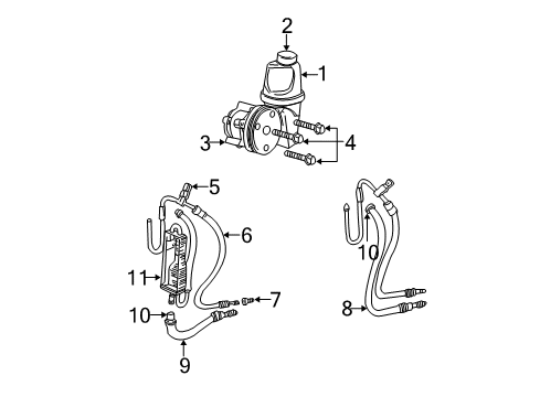 2004 Dodge Dakota P/S Pump & Hoses, Steering Gear & Linkage Line-Power Steering Return Diagram for 52110350AB