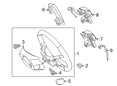 2014 Toyota Sienna Steering Column & Wheel, Steering Gear & Linkage Ornament Diagram for 45117-08010-B0