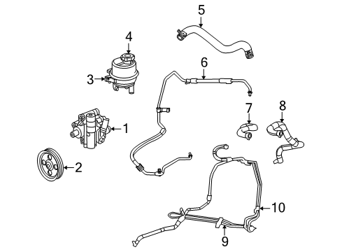 2010 Dodge Journey P/S Pump & Hoses, Steering Gear & Linkage Pulley-Power Steering Pump Diagram for 4593830AA