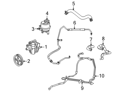 2010 Dodge Journey P/S Pump & Hoses, Steering Gear & Linkage Hose-Power Steering Pressure Diagram for 5085449AF