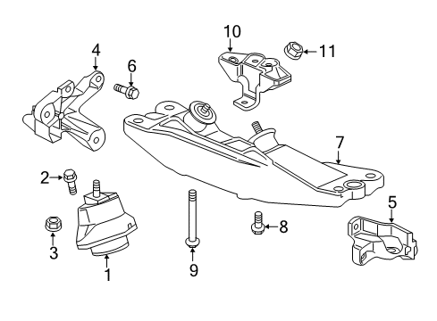 2019 Cadillac CTS Engine & Trans Mounting Bracket-Engine Mount Diagram for 23104518