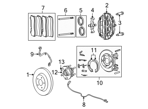 2009 Jeep Grand Cherokee Rear Brakes Rear Brake Rotor Diagram for 5290731AB