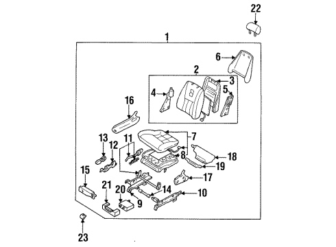 1995 Infiniti Q45 Power Seats Assist Power Seat Switch Assembly Diagram for 25492-67U00