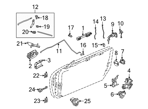 2003 Infiniti M45 Switches Hinge Assy-Front Door Diagram for 80400-AG00A