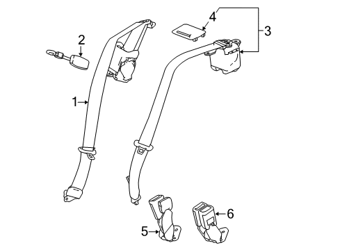2020 Chevrolet Malibu Seat Belt Latch Diagram for 84635436