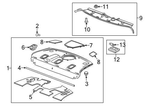 2015 Cadillac ATS Interior Trim - Rear Body Barrier Diagram for 22885769