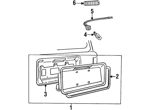 1998 Jeep Grand Cherokee License Lamps Plate-License Plate Diagram for XG94SW1AA