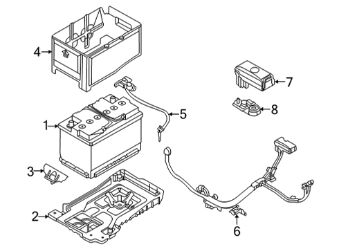2021 Hyundai Elantra Battery Tray Assembly-Battery Diagram for 37150-AB000