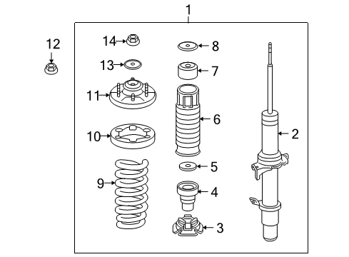 2009 Acura RL Struts & Components - Front Washer, Rear Shock Absorber Mounting Diagram for 52621-SB3-000
