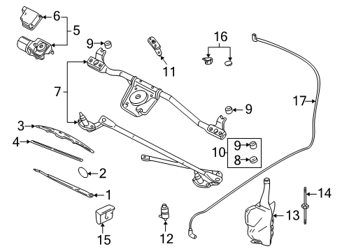 2005 Pontiac Grand Am Wiper & Washer Components Motor Cover Diagram for 22711472