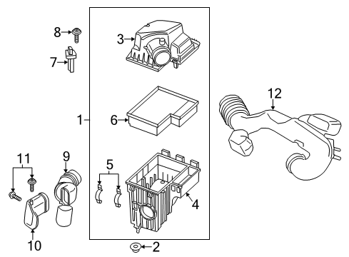 2016 Ford Transit-250 Powertrain Control Air Cleaner Assembly Diagram for JK4Z-9600-B