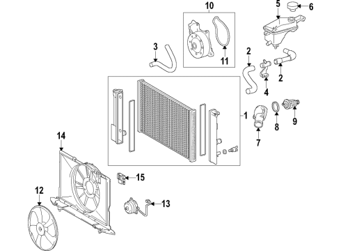 2016 Scion iM Cooling System, Radiator, Water Pump, Cooling Fan Gasket Diagram for 16271-37030