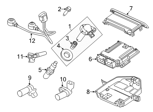 2012 Ford F-150 Ignition System ECM Upper Bracket Diagram for BL3Z-12A659-B