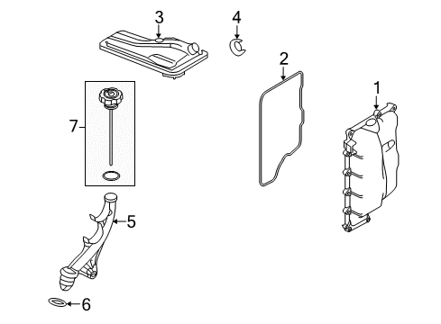 2012 Lincoln MKT Automatic Transmission Dipstick Diagram for 7T4Z-7A020-B