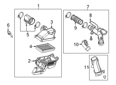 2014 Nissan Versa Powertrain Control Air Cleaner Body Assembly Diagram for 16528-9KA0A