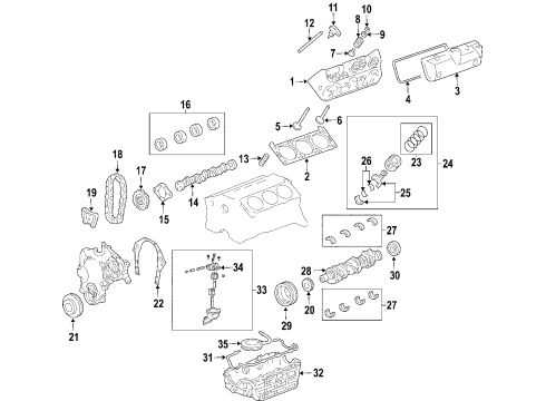 2006 Pontiac G6 Engine Parts, Mounts, Cylinder Head & Valves, Camshaft & Timing, Oil Pan, Oil Pump, Crankshaft & Bearings, Pistons, Rings & Bearings, Variable Valve Timing Mount Asm-Engine Diagram for 25852868