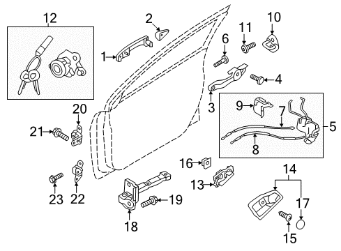 2015 Hyundai Accent Front Door Latch & ACTUATOR Assembly-Front Door, L Diagram for 81310-1R110