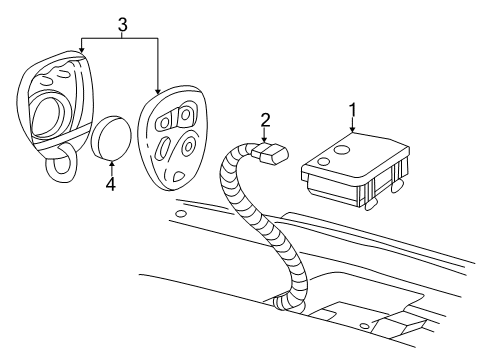 2001 Chevrolet Monte Carlo Electrical Components Receiver Asm-Remote Control Door Lock Diagram for 15732806