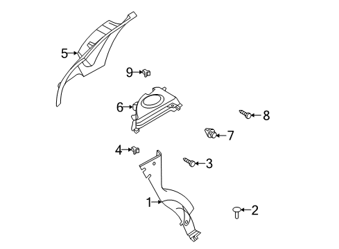 2008 Chevrolet Aveo5 Interior Trim - Quarter Panels Shelf Extension Screw Diagram for 94520329