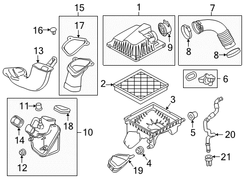 2011 Chevrolet Cruze Air Intake Upper Cover Diagram for 13472806