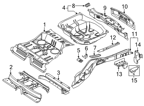 2011 Ford Explorer Rear Floor & Rails Center Floor Pan Diagram for BB5Z-7811160-A