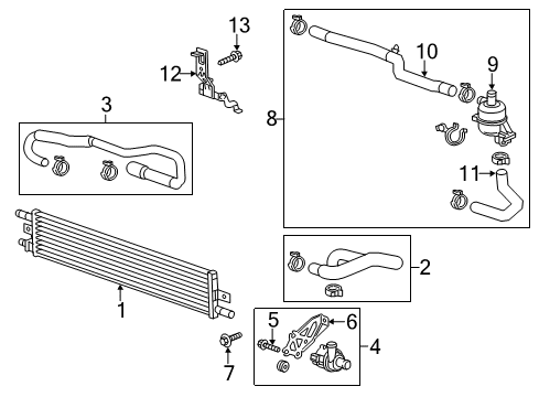 2014 Buick Regal Radiator & Components Auxiliary Pump Bolt Diagram for 20914331