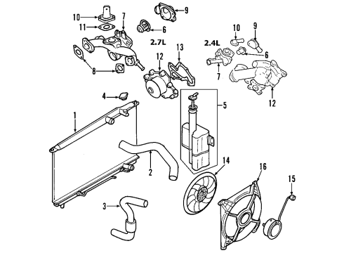 2005 Hyundai Santa Fe Cooling System, Radiator, Water Pump, Cooling Fan Motor-Radiator Cooling Fan Diagram for 25386-26300