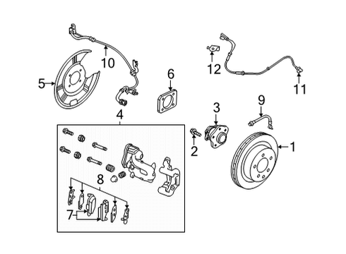 2021 Nissan Kicks Brake Components Hardware Kit Diagram for D4080-6CA0A