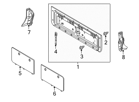 2008 Toyota Land Cruiser Interior Trim - Tail Gate Gate Trim Panel Diagram for 64780-60320-B4