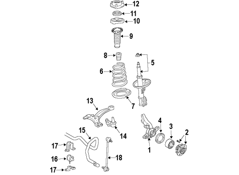 2015 Toyota Sienna Front Suspension Components, Lower Control Arm, Stabilizer Bar Stabilizer Bar Upper Bracket Diagram for 48824-08020